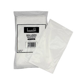 Bin Liner White 60 Litre - Bastion