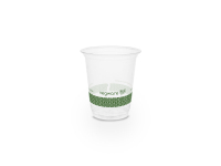 Cold Cup PLA Slim 7oz 220ml Green Stripe - Vegware - Carton 1000