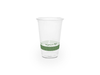 Cold Cup PLA Slim 9oz 280ml Green Stripe, Carton 1000 - Vegware