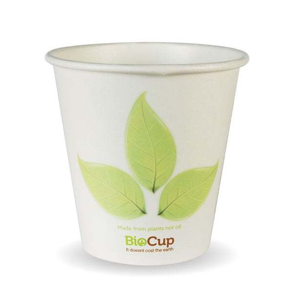 6oz Coffee Cups Leaf (80mm) Single Wall - BioPak