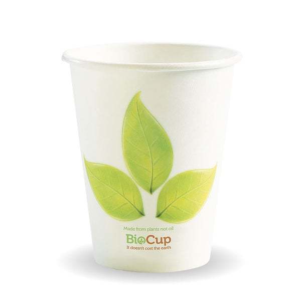 8oz Coffee Cups Leaf (80mm) Single Wall - BioPak