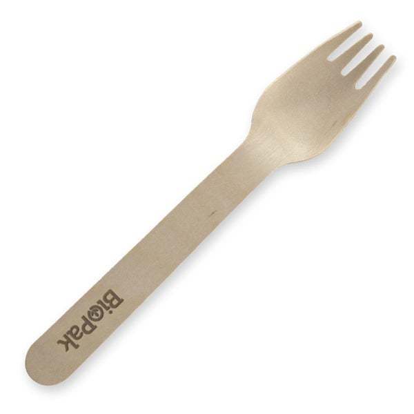 16cm Wooden Fork Coated - BioPak