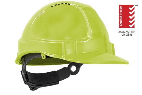 TUFF-NUT' Ratchet  Vented Hard Hat, NEON YELLOW - Esko