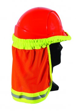 Good2Glow' Hi-Vis Hard Hat Elastic Sun Shield, Orange - Esko