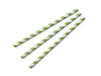 Straw 08 x 200mm PAPER green stripe - Vegware - Carton