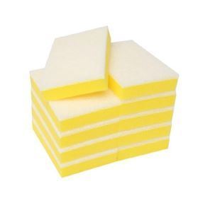 Non Scratch Scouring Sponges - Yellow/White, 100mm x 150mm x 30mm Carton 40 *Full Size - Matthews