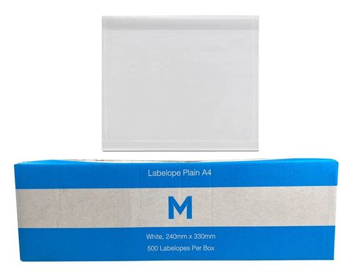 Adhesive Labelope Plain A4 - White, 240mm x 330mm - Matthews