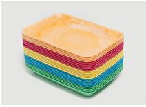 Tray Potatopak Small Mixed Colours 18x13x2cm, Pack 25 - Vegware