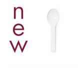 T Spoon Tutti Frutti WHITE PLA 8cm, Pack 100 - Vegware