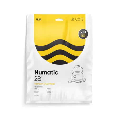 Filta Numatic 2b Microfibre Vacuum Cleaner Bags 10 Pack - Filta