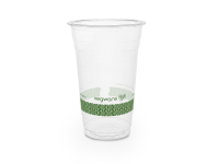 20oz 630ml standard PLA cold cup Green Stripe - Vegware - Carton 1000