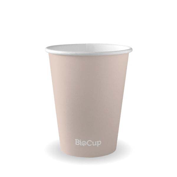 12oz Aqueous Coated Hot Paper BioCup, Stone - BioPak