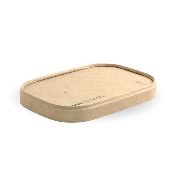 Rectangle PLA Paper lid - FSC Mix - kraft - BioPak