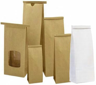 Tin Tie Bags 1kg 123x73x315mm Brown Paper No Window