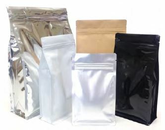 Flat Bottom with Zipper Food Pouch 1Kg White Shiny 195X90X295mm Carton 500