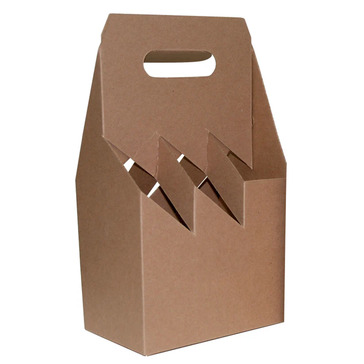 Wine Box Carrier 6 Btl Natural Kraft 178x267x305mm - Bee Dee