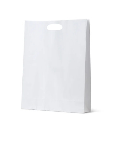 Paper Dcut White Kraft Bag - Large - 50/Ctn - Bee Dee