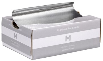 Premium Foil Sheets Medium - Silver, 203mm x 273mm x 15mu Dispenser Box 500 sheets- Matthews