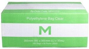 FP Polyethylene Bag - Clear, 250mm x 300mm x 30mu  - Matthews