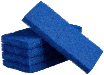 Thick Scouring Pads - Blue, 115mm x 250mm x 20mm Pack 5 *Light Duty - Matthews