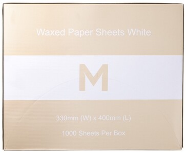 Waxed Paper Sheets Large - White, 330mm x 400mm, 40gsm  - Matthews